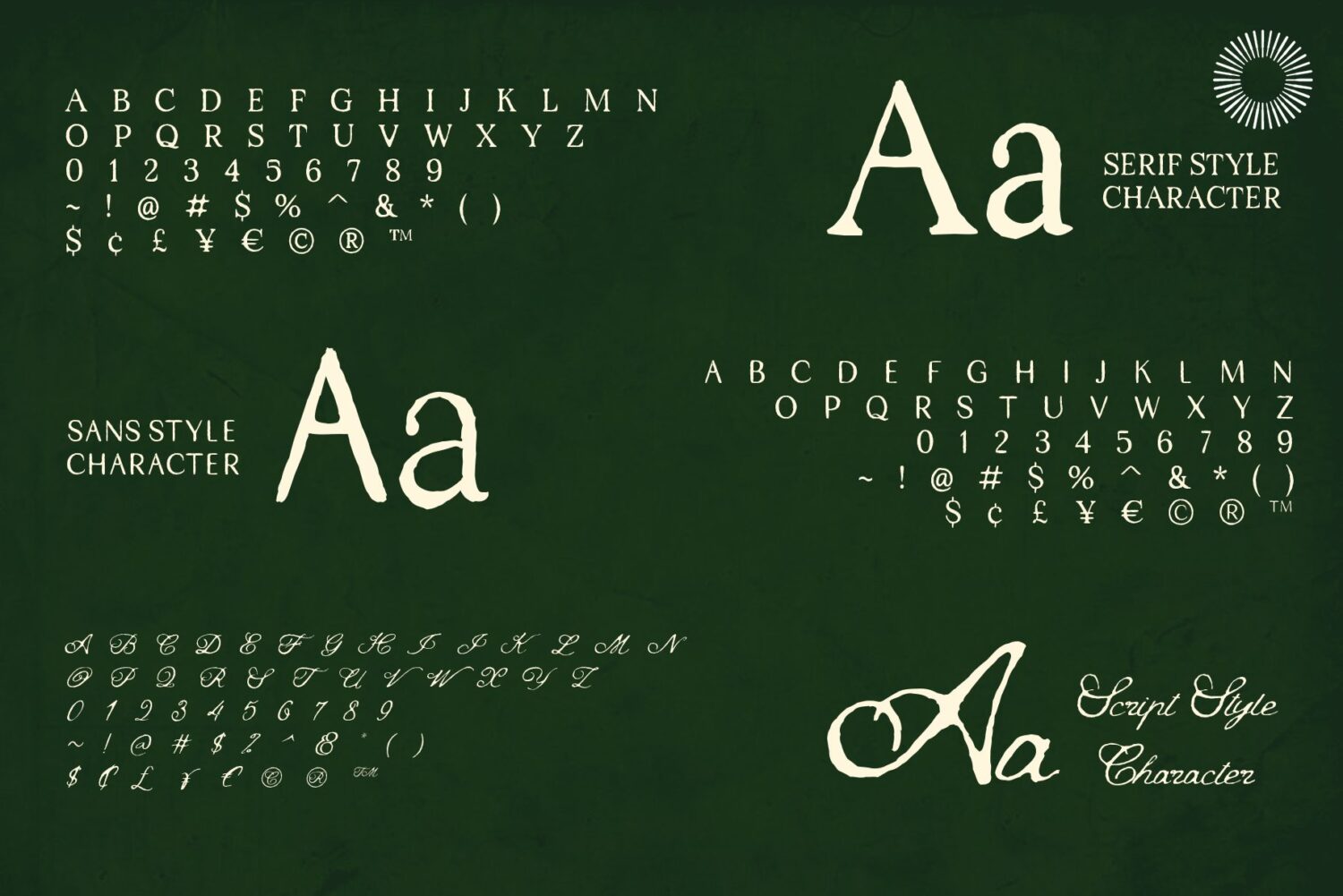 sans serif script trio font