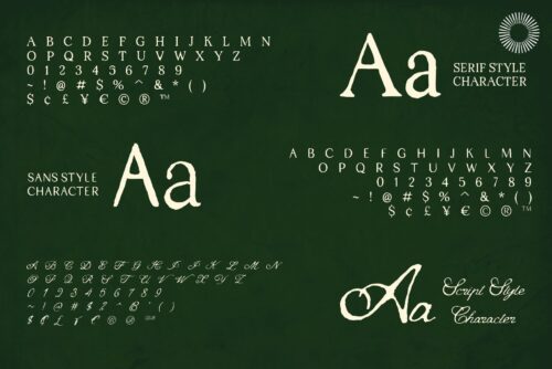 sans serif script trio font