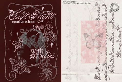 Orchid bloom - Floral decorative script