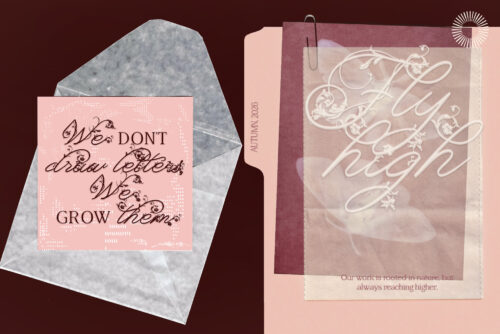 Orchid bloom - Floral decorative script
