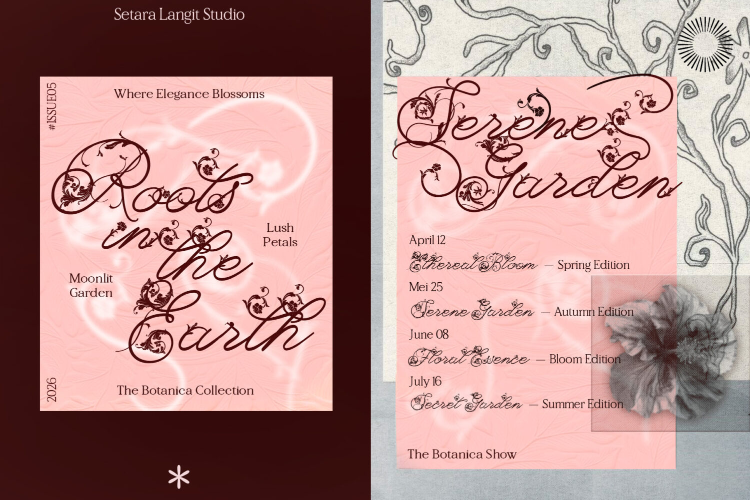 Orchid bloom - Floral decorative script