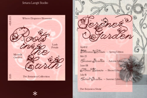 Orchid bloom - Floral decorative script