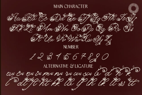 Orchid bloom - Floral decorative script