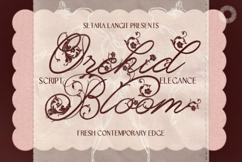 Orchid bloom - Floral decorative script